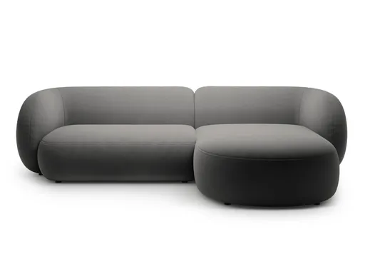 Coltar dreapta 3 locuri, Kate, Micadoni Home, 285x176x76 cm, catifea, gri inchis