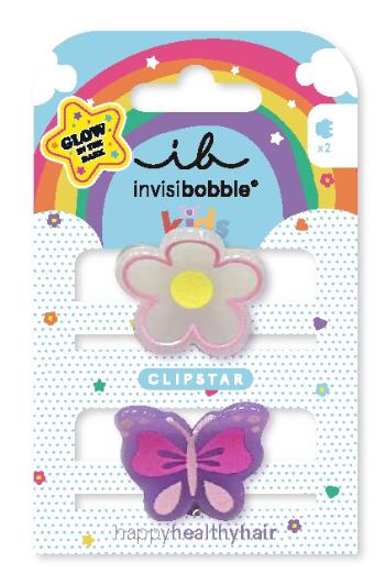 Invisibobble Clemă de păr Clipstar Glow Happy Flower 2 buc