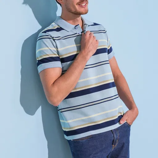 Tricou polo cu dungi cu mâneci scurte