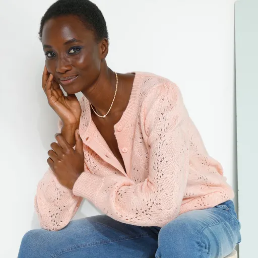 Pulover cu nasturi cu mâneci de bluză