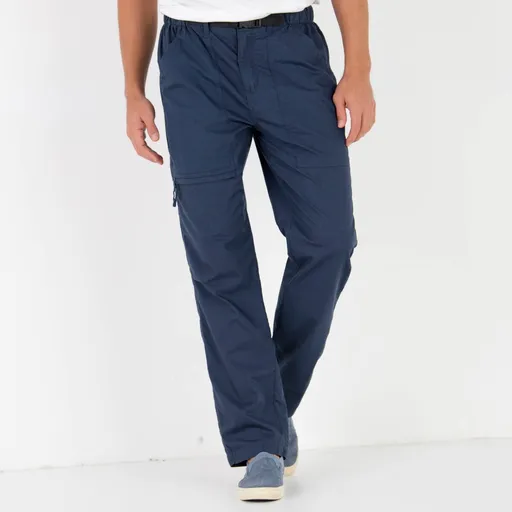 Pantaloni lungi cu talie elastică și buzunare + curea asortată