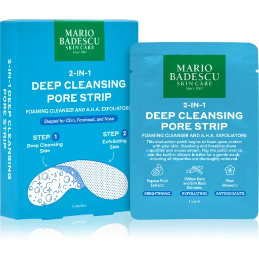 Mario Badescu 2-in-1 Deep Cleansing Pore Strip plasturi pentru piele problematică 2 in 1 6 buc