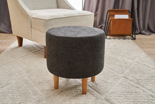 Taburet, Atelier del Sofa, 825BLC2393, Lemn, Antracit / Cupru