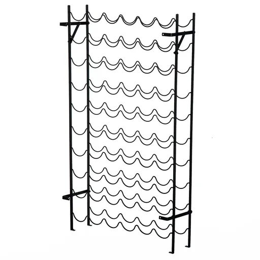 HOMCOM Suport pentru vinuri Suport pentru sticle 60 bucăți Fixare pe perete Metal Negru | Aosom Romania