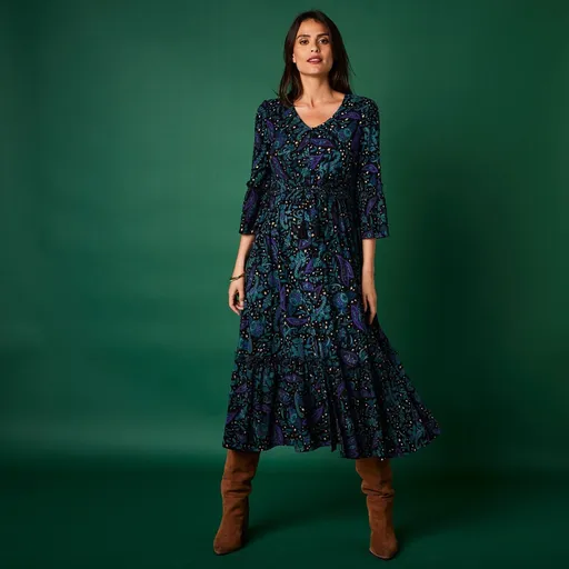 Rochie imprimată cu nasturi