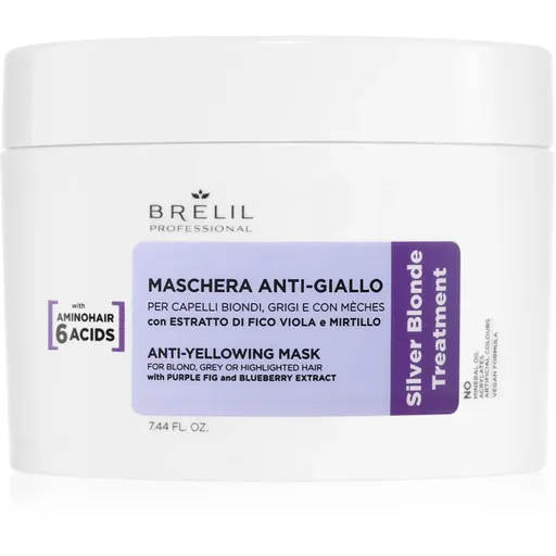 Brelil Professional Anti-yellowing Mask mască împotriva tonurilor galbene pentru părul blond şi gri 220 ml