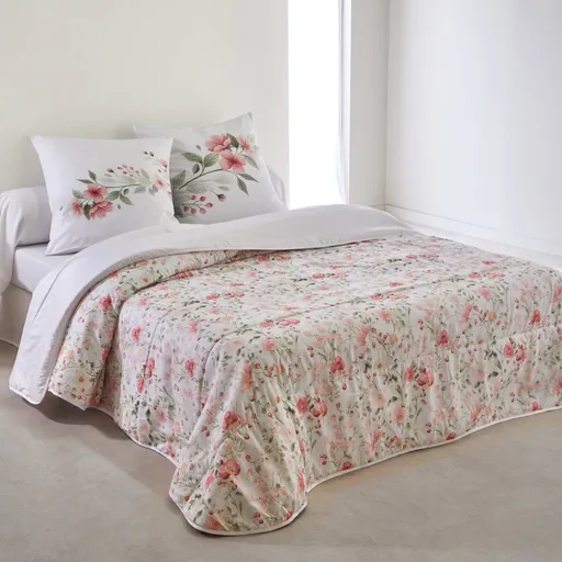 Cuvertură matlasată Eglantine cu imprimeu floral