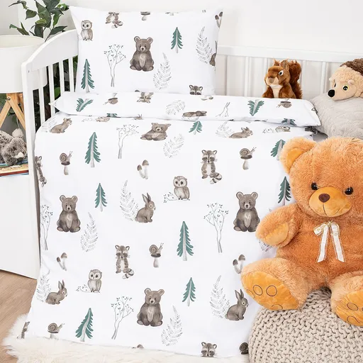 Lenjerie de bumbac pentru pătuț 4Home ForestFriends, 100 x 135 cm, 40 x 60 cm