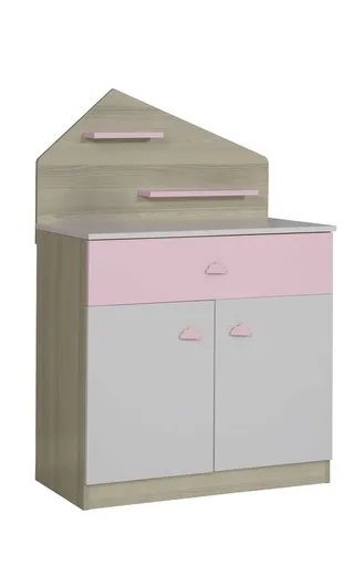 Dulap, Hanah Home, Ayder New, 88x134x47 cm, PAL, Roz