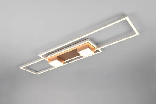 Plafoniera Albany, TRIO, 100x28x8 cm, 37W, 1x SMD, aluminiu, maro/alb