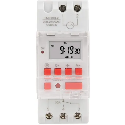 Releu digital cu temporizator, Sinotimer, temporizator, intrerupator, programabila, 230V, 30A, 5000W, TM919B-2-30A
