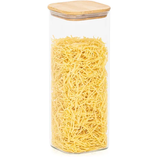 Recipient de sticlă pentru alimente cu capac 4Home Bamboo, 2000 ml, 2000 ml
