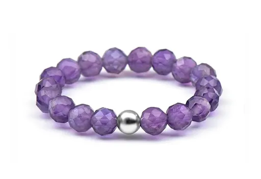 Agato Inel mineral pentru femei cu ametist POL-R03 53 mm