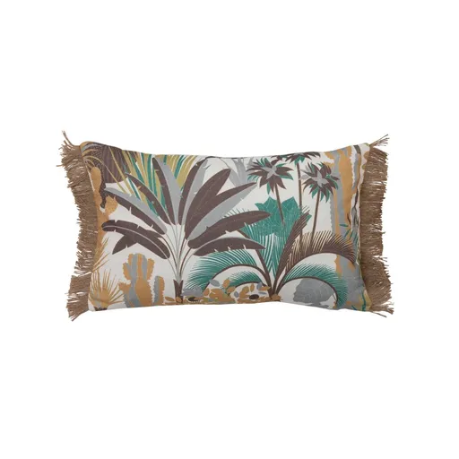 Pernă dreptunghiulară cu imprimeu junglă