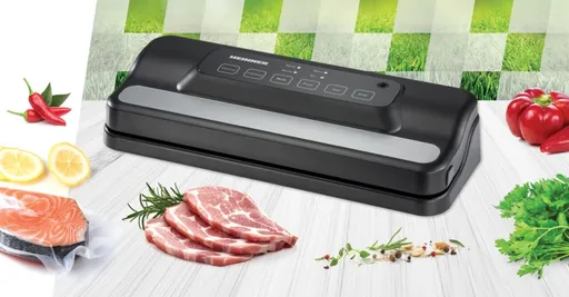 Aparat pentru vidat alimente Freshlock, Heinner, 110W, negru/argintiu