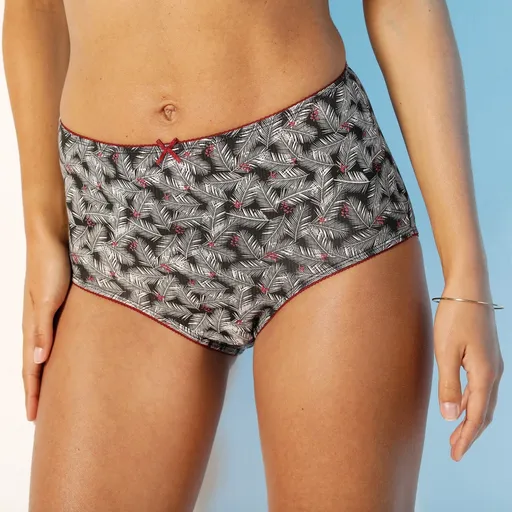 Chiloți maxi cu imprimeu cu frunze, set de 4