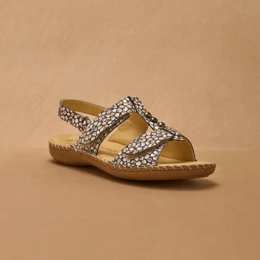 Sandale din piele cu imprimeu