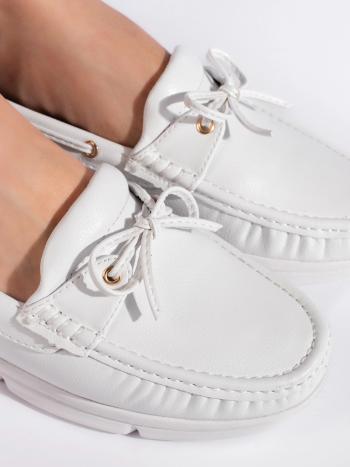 Pantofi de damă albi de designer fără toc pentru femei