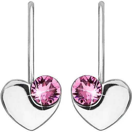 Evolution Group - Pavona Cercei inimioare din argint cu cristale Swarovski 31299.3 Rose