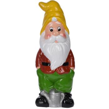 Pitic de grădină cu căciulă galbenă, 30 cm, galben