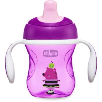 Chicco Train cană pentru antrenament cu mânere 6m+ Violet 200 ml