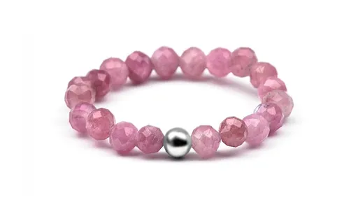 Agato Inel mineral cu turmalină roz POL-R19 60 mm