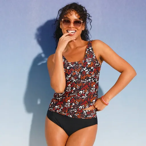 Top tankini de înot pentru femei după operația la sân, imprimat cu Tarafa