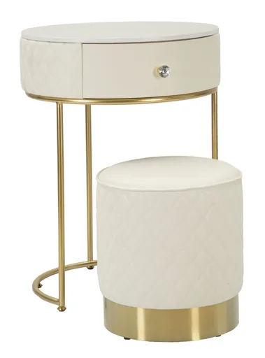 Mauro Ferretti Noptieră/Masă De Camera Cu Tabureta  cm Ø 52X70 - Ø 36X39 | Aosom Romania