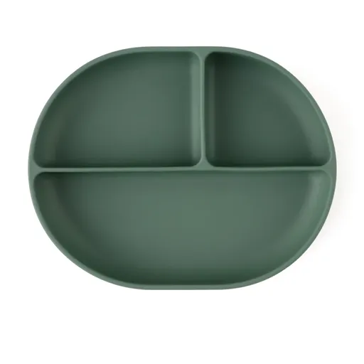 Petite&Mars Take&Match 6m+ farfurie compartimentată cu ventuză Misty Green 1 buc