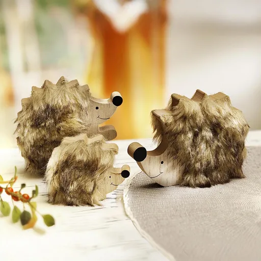 Decor din lemn Arici, set de 3 buc.