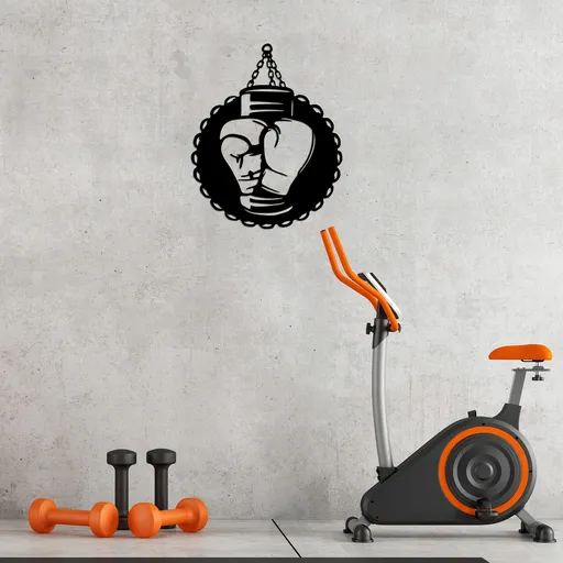 Decoratiune de perete, Boxing, Dimensiune: 57 x 70 cm, Negru