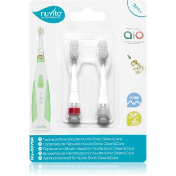 Nuvita Sonic Clean&Care Replacement Brush Heads Capete de schimb pentru baterie sonic periuta de dinti pentru bebeluși Sonic Clean&Care Medium Red/Whi