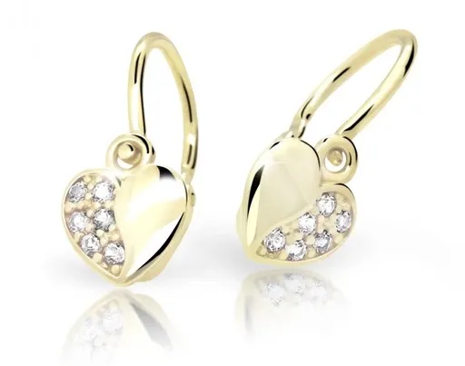Cutie Diamonds Cercei pentru copii din aur galben Inimioare cu diamante DC2160-10-00-X-1