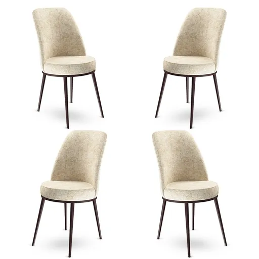 Set scaune 4 piese, Hanah Home, Dexa, Crem/Maro