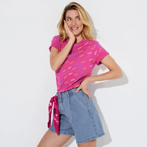 Pantaloni scurți din denim cu talie înaltă, colecția Lulu la nantaise