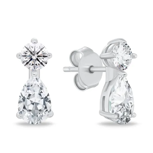 Brilio Silver Cercei din argint cu zirconi transparenți EA1133W