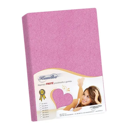 Cearceaf frotir Kamilka, roz, roz, 90 x 200 cm