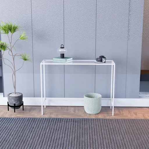 Bufet, Hanah Home, Canvas, 100x80x30 cm, Alb / Transparent