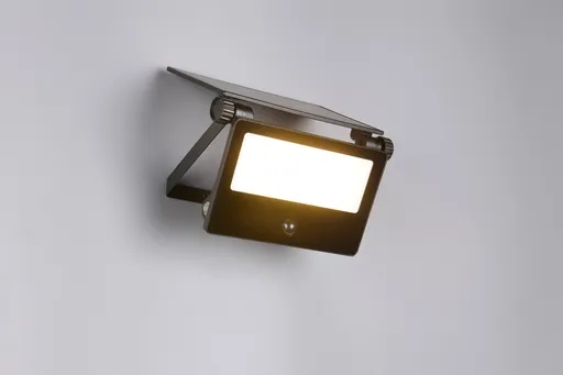 Aplica de perete pentru exterior cu senzor Moura, RL, 20.5x15.5x17.5 cm, 18W, 1x SMD, aluminiu, negru mat