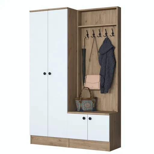 Set de hol Pone White and Walnut II