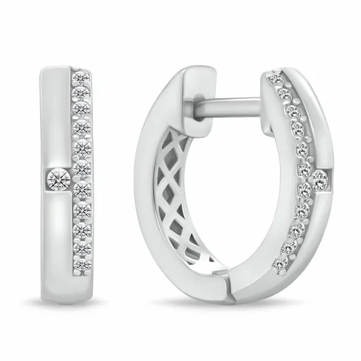 Brilio Silver Cercei îndrăgiți cercuri din argint cu zirconi EA471W
