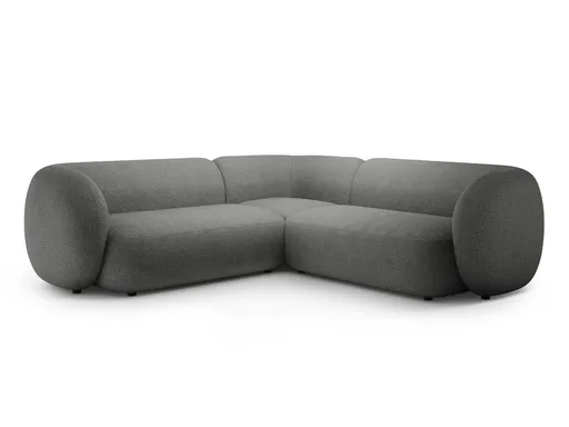 Coltar simetric 5 locuri, Kate, Micadoni Home, 252x252x76 cm, tesatura boucle, gri inchis