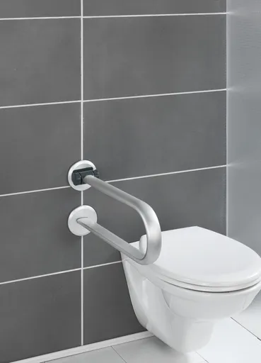 Maner de siguranta pentru baie Secura Premium, Wenko, 53x27x11 cm, aluminiu, argintiu mat