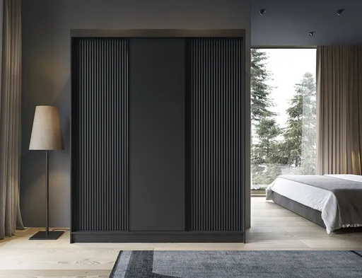 Dulap pentru haine ELTAP, Prescco III, 180x60x220 cm, MDF/ABS, negru