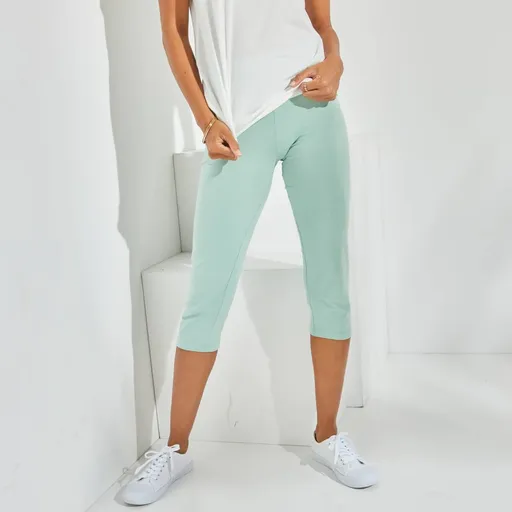 Pantaloni 3/4 de culoare solidă