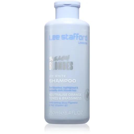 Lee Stafford Bleach Blondes Ice White șampon neutralizant argintiu pentru parul blond cu suvite 250 ml