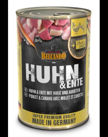 BELCANDO Super Premium hrana umeda caini, pui si rata cu mei 400 g