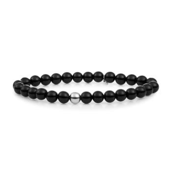 Sparkling Jewels Brățară de mărgele cu onix SB-GEM07-ADD-6MM