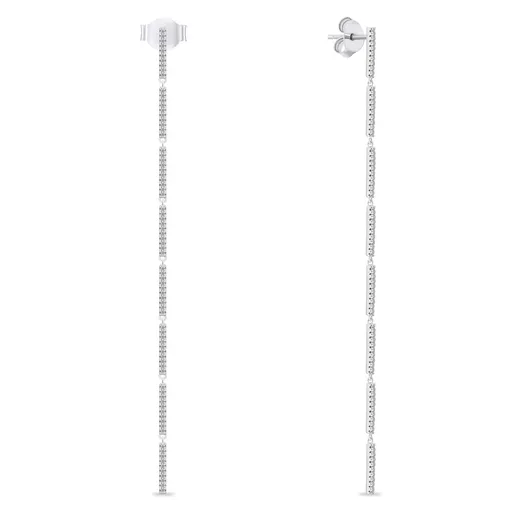 Brilio Silver Cercei lungi de argint cu zirconii transparente EA1010W