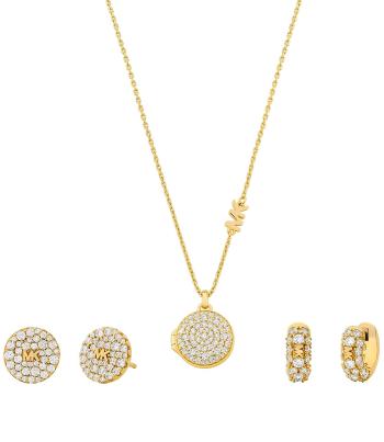 Michael Kors Set de bijuterii de lux placate cu aur MKC1699SET (Colier, 2x Cercei)